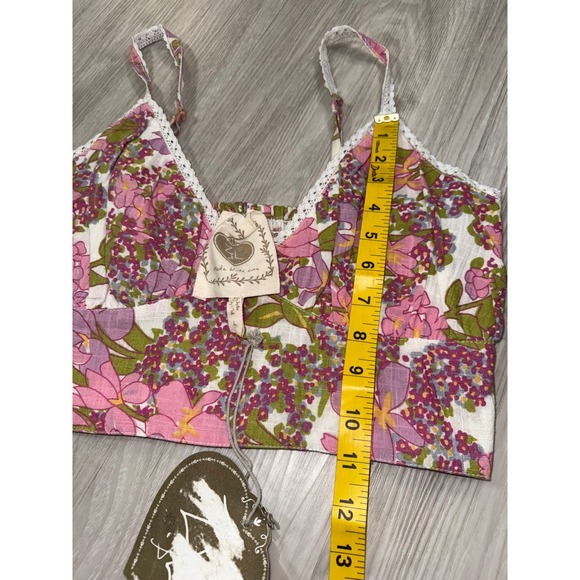 Z&L Europe Women Pink Floral Lace Trim Crop Top and Maxi Skirt Set Size L NWT - Picture 8 of 10